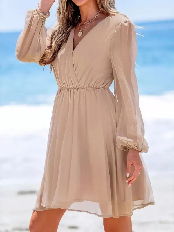 Structured Shape Long Sleeve Mini Dress