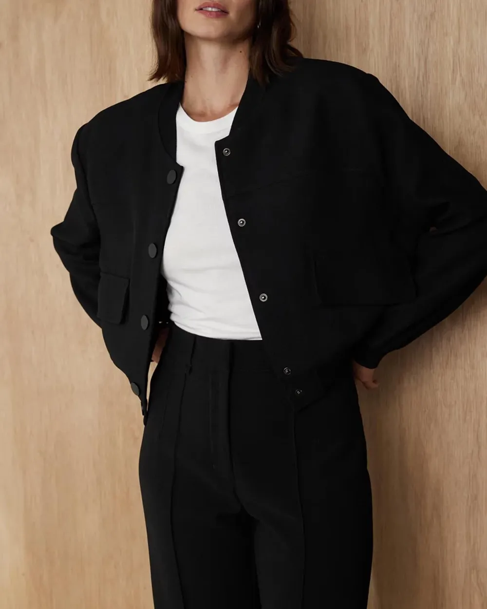 Buttoned Cropped Jacket