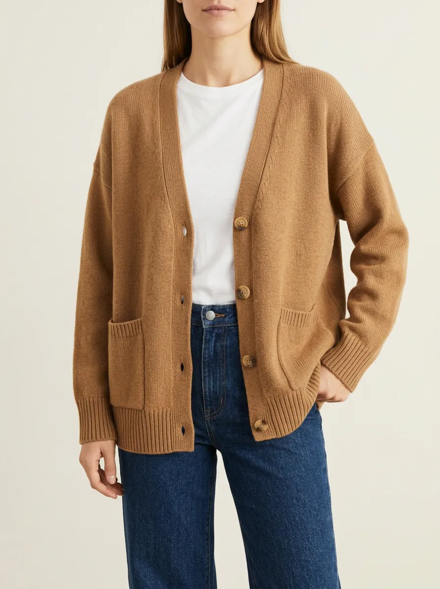 Relaxed Button Front Cardigan