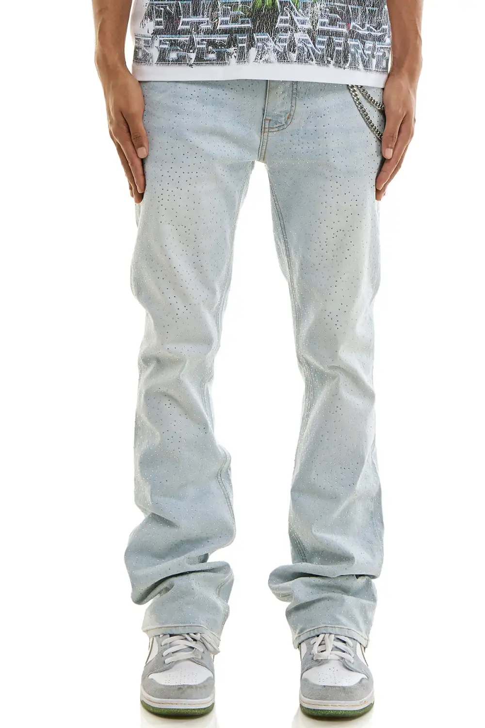 Men's Embellished Flare Skinny Jeans
