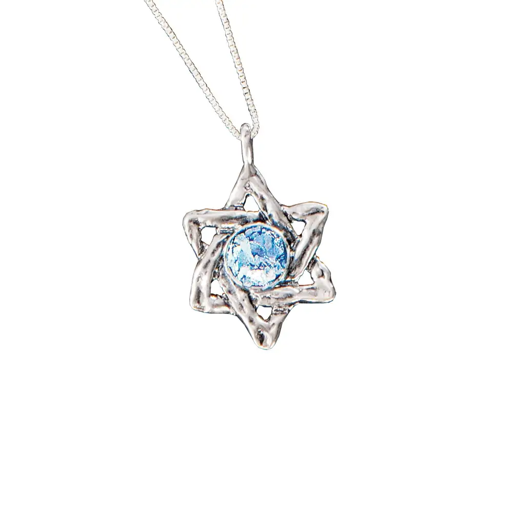 Glass Textured Heart Pendant Necklace