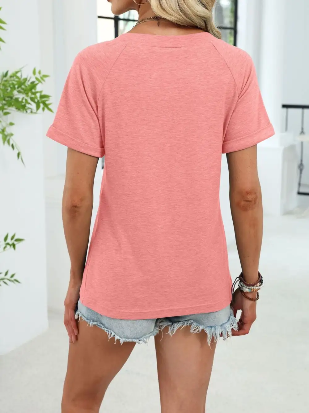 Modern Casual V-Neck Short Sleeve T-Shirt