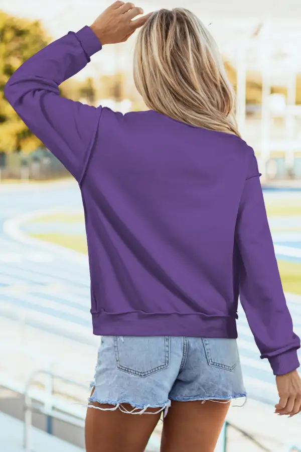 Casual Relaxed Drop Shoulder Mock Neck Sweatshirt