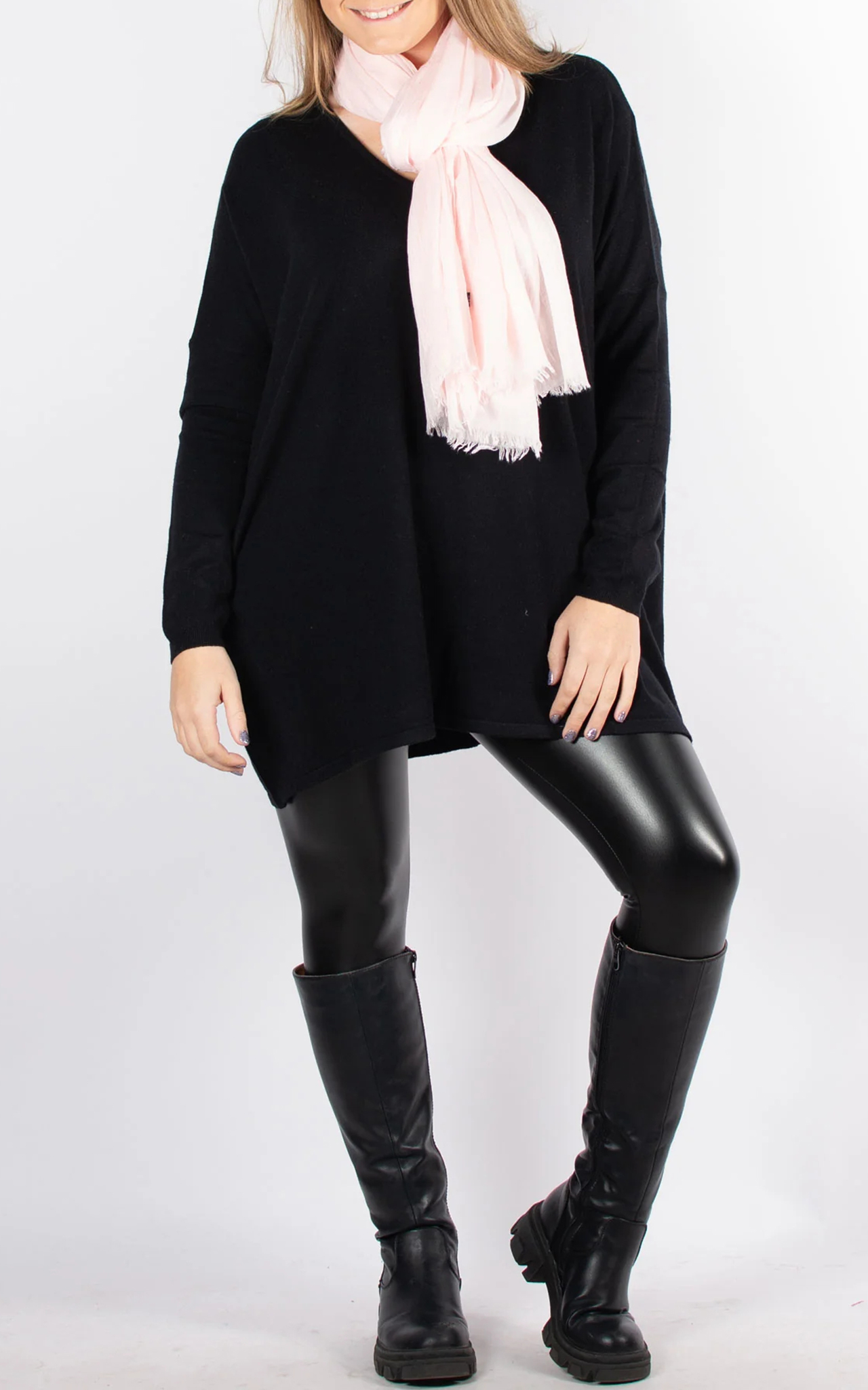 Breathable Cotton Casual Light Pink Scarf