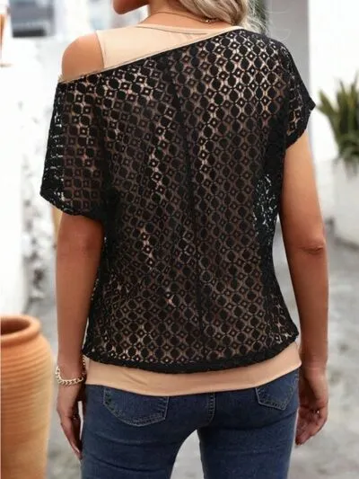 Everyday Short-Sleeve Lace-Detail T-Shirt