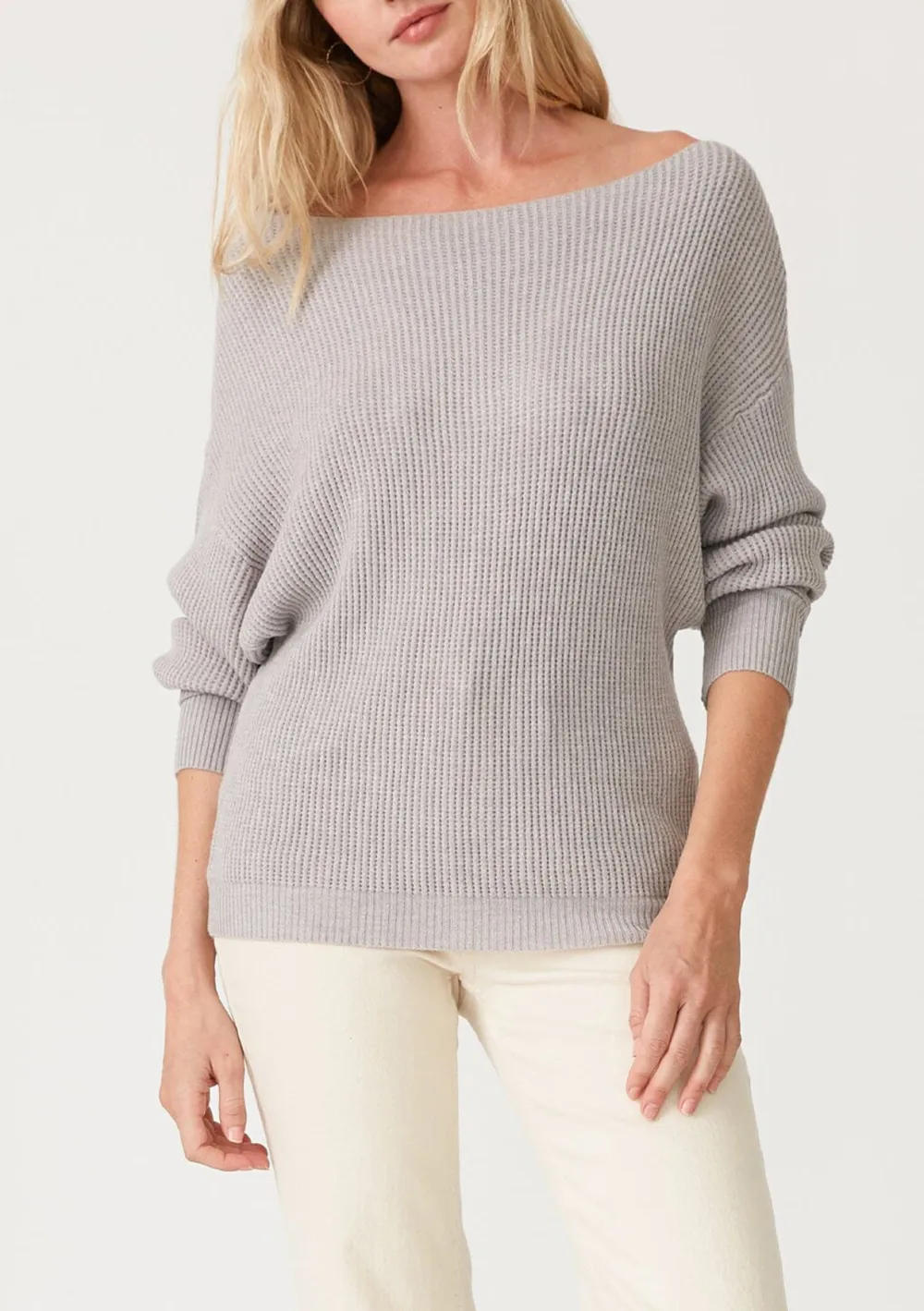 Ribbed Off Shoulder Long Sleeve Sweater