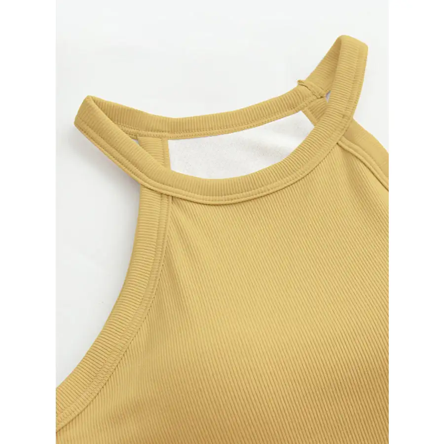 Grecian Neck Tank With Chest Pads