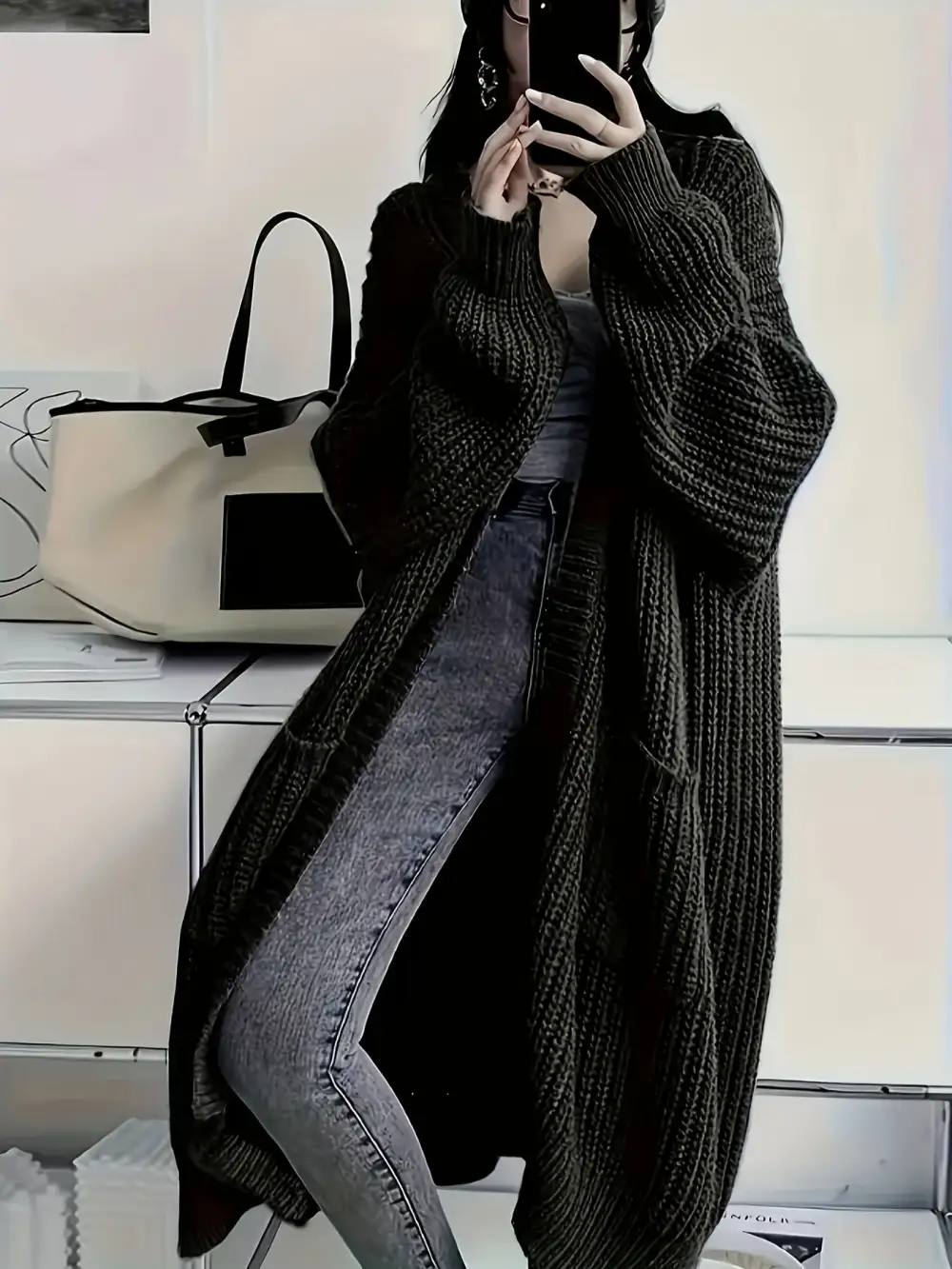 Denim Longline Cardigan