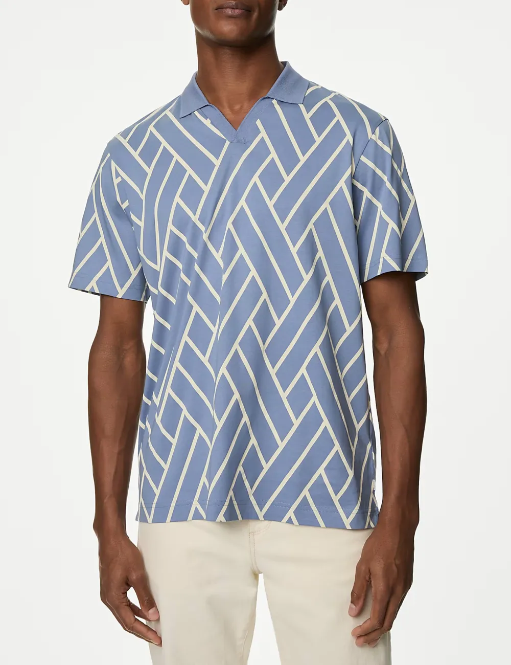 Cotton Graphic Print Polo Shirt