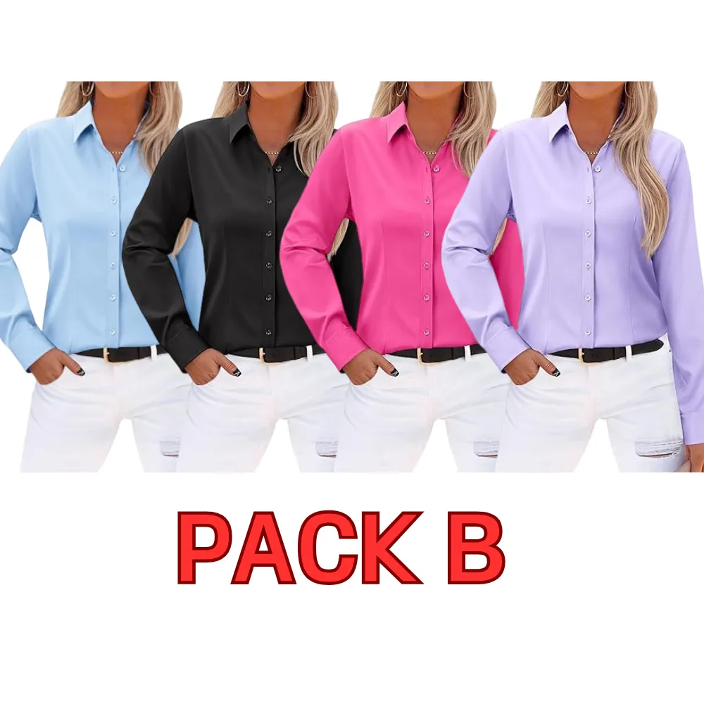 Wrinkle-Free Long Sleeve Blouse