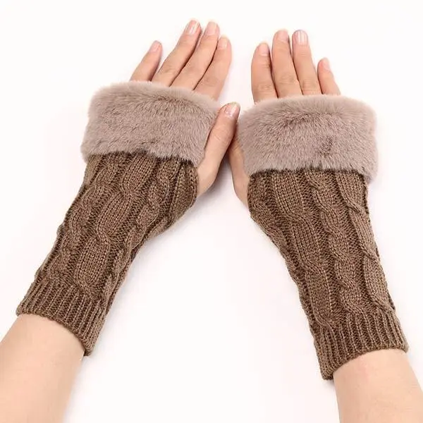 Women'S Fingerless Wool Warm Gloves 47187161C