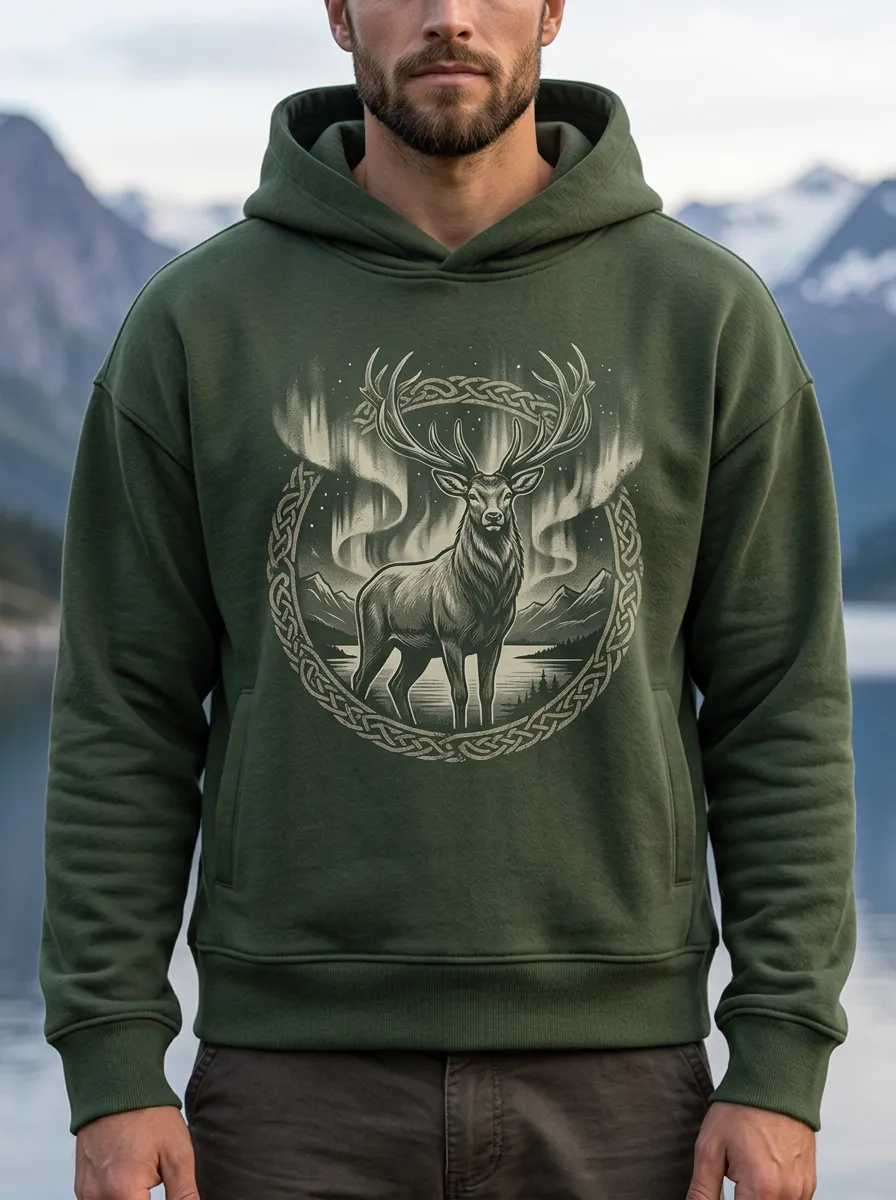 Men's Stag Pullover Mountain Hoodie
