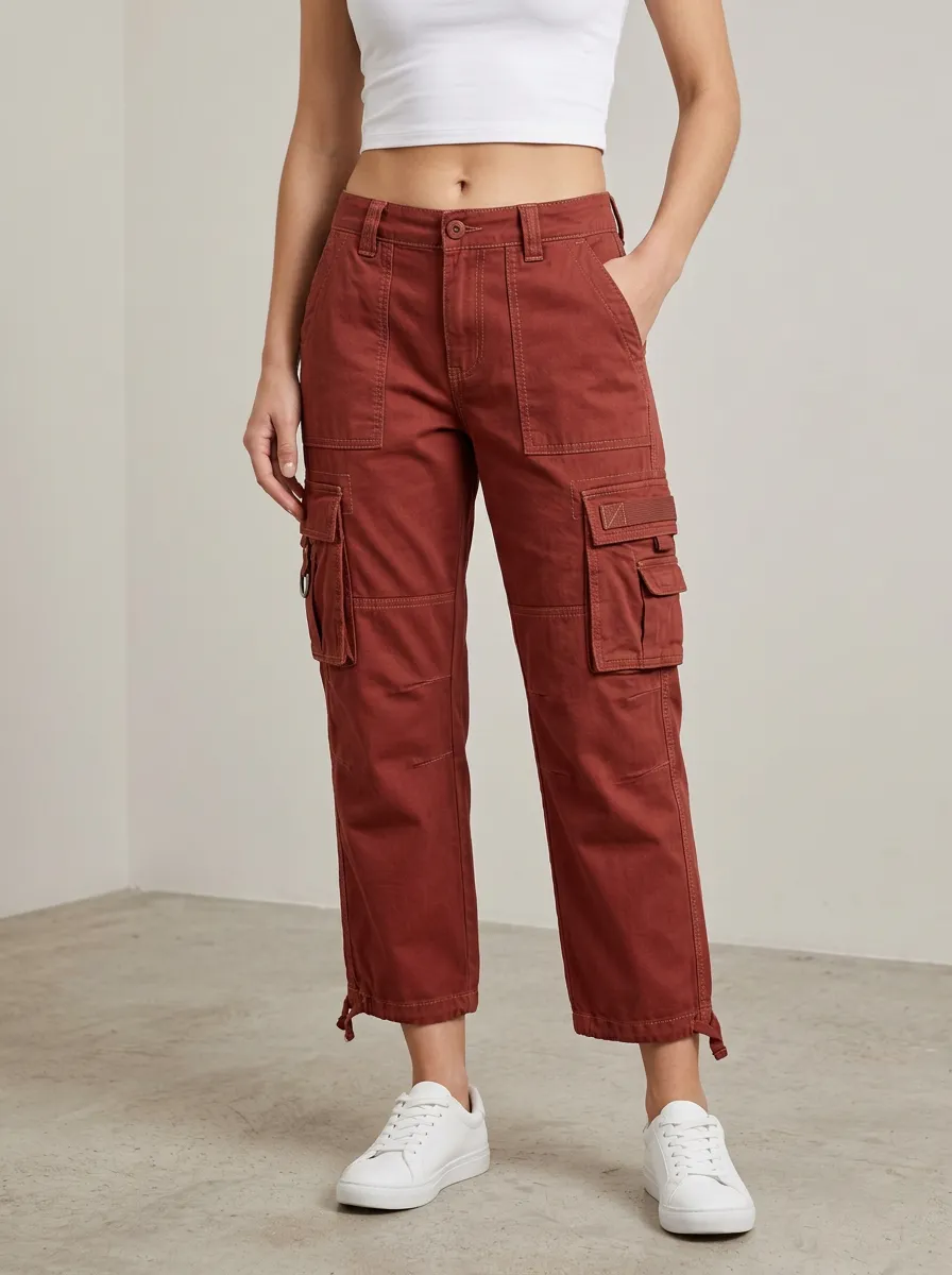 Women's Multi-Pocket Effortless Utility Capri Pants