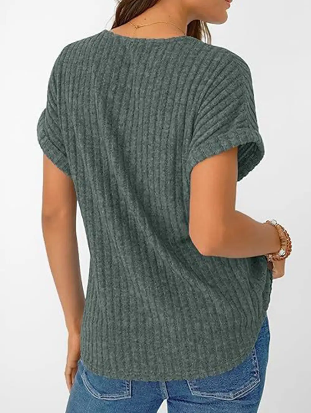 Draped V Neck Tee