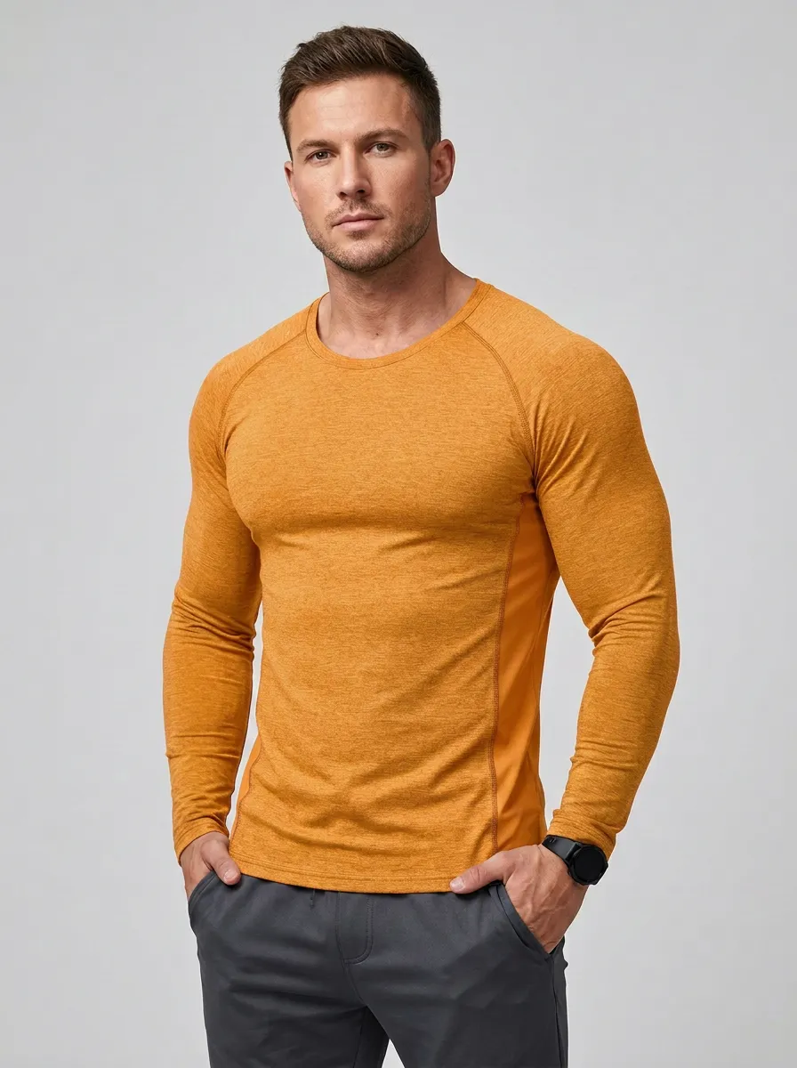 Men's Fitness Athletic Raglan Long Sleeve T-Shirt