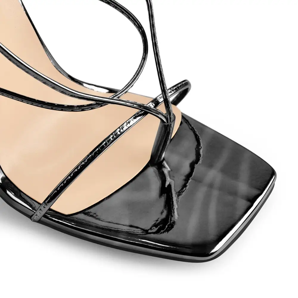 Square Toe Strap Stiletto Modern Sandals