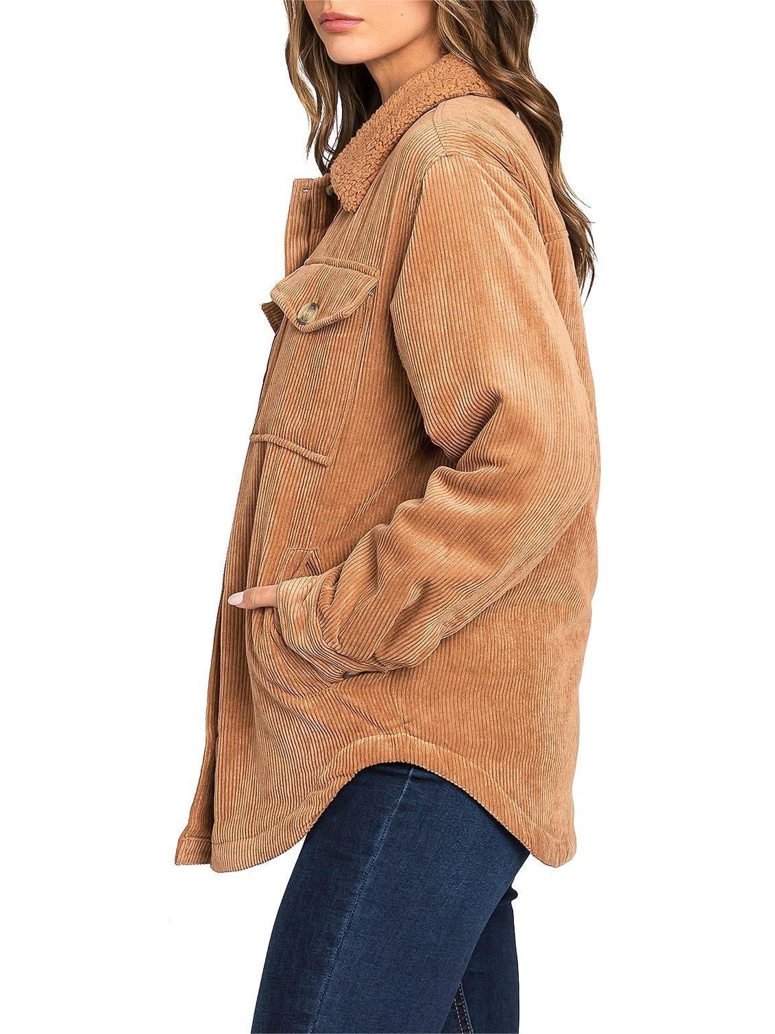 Corduroy Button - Front Shacket