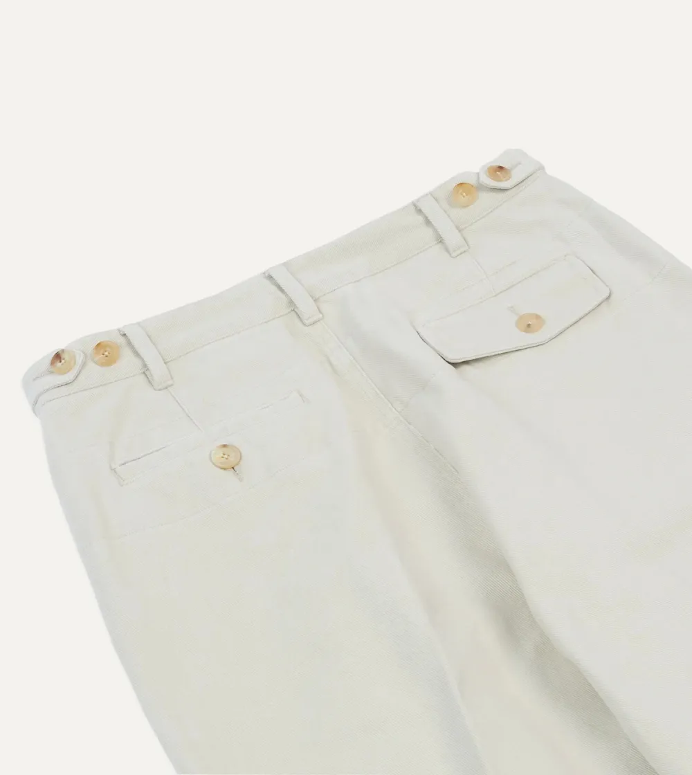 Ecru Heavy Cotton Twill Games Trousers Daily
