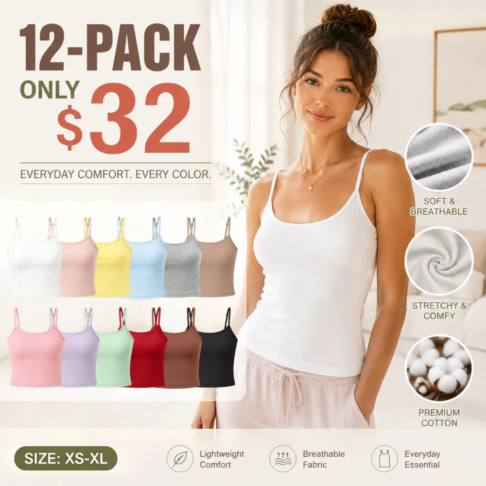 Women's Solid Ribbed Cami Tank Top