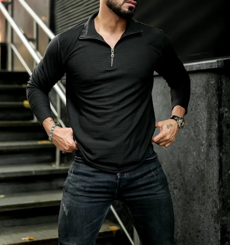 Black Casual Button Up Shirt