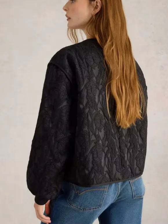 V-Neck Jacquard Jacket