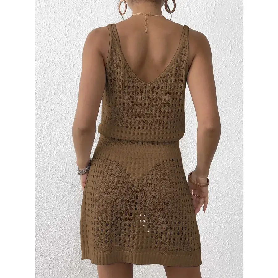 Everyday Crochet Knit Cover Up Mini Dress