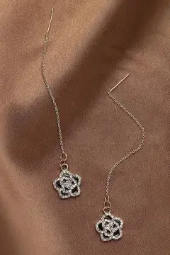 Camella Flower Threader Earrings