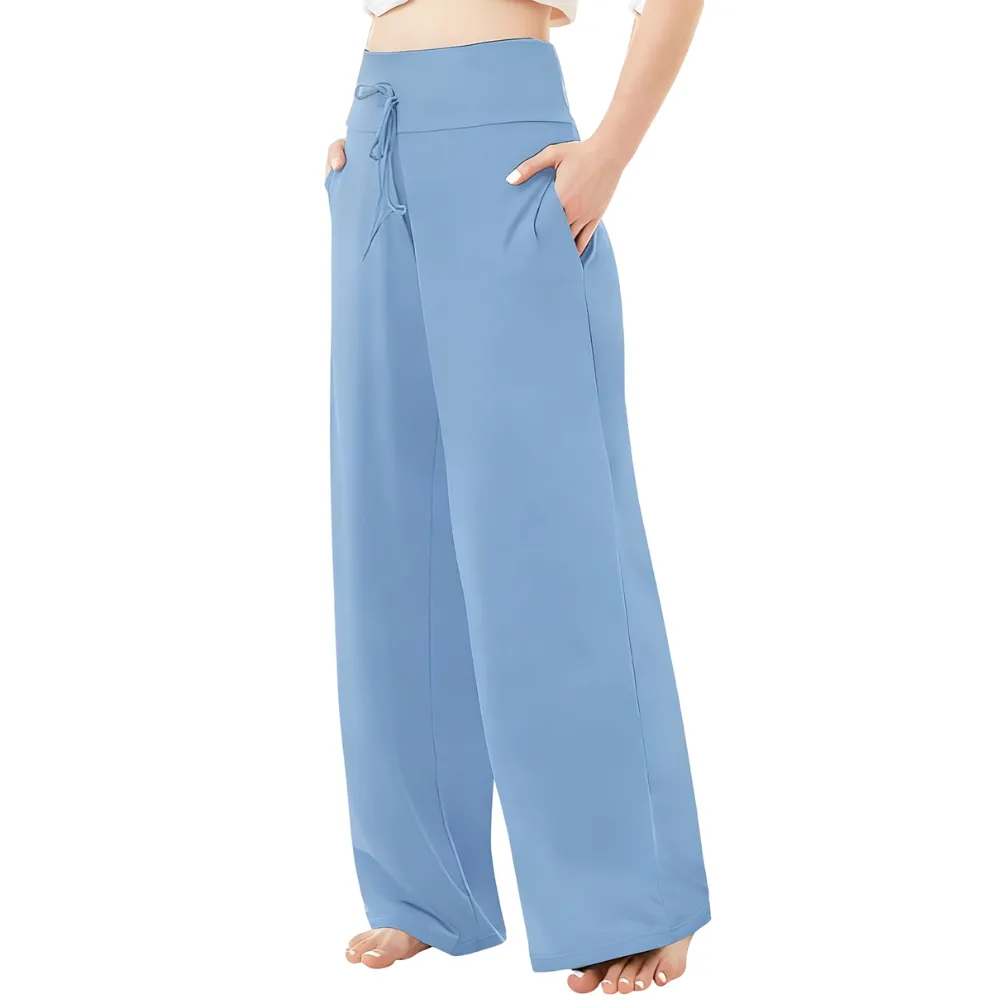 Women's Wide Leg Pants with Pockets – High waisted Loose Fit Sweatpants for Yoga