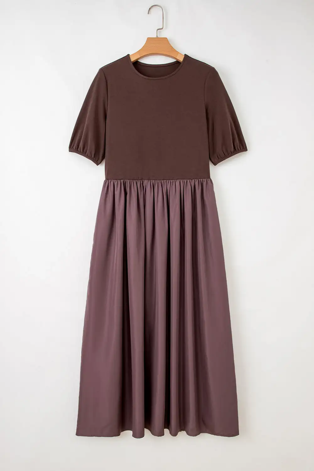 Patchwork Knit Pleated Sweater Dress