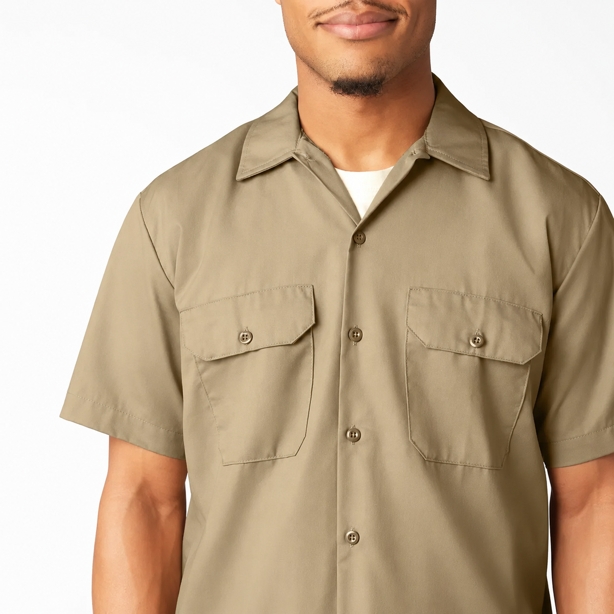 Men’s Classic Fit Short Sleeve Work Shirt, Moisture-Wicking, Chest Pockets