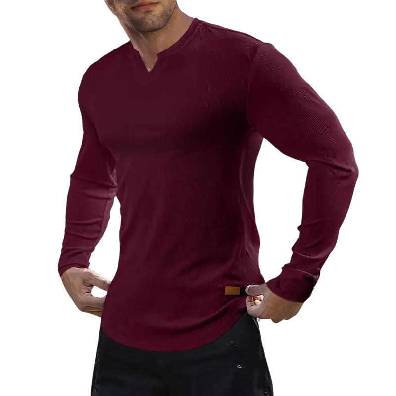 Men's solid color casual slim fit T-shirt