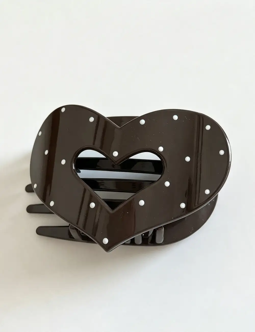 Heart Hollow Dots Print Hair Hair Claw Clip