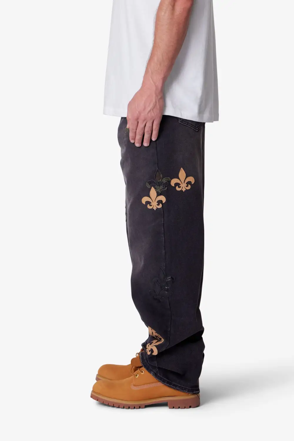 Relaxed Ultra Baggy Floral Detail Jeans