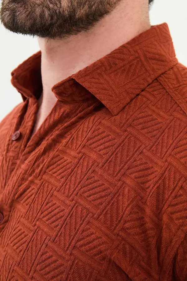 Modern Hidden Button Slim Cotton Shirt