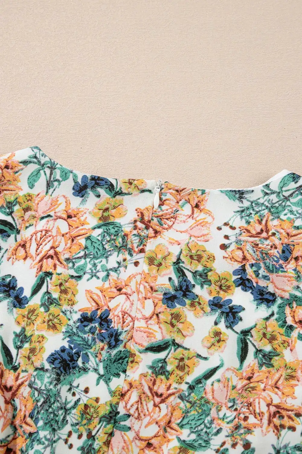 Gathered Detail Floral Printed Ruffle Mini Dress