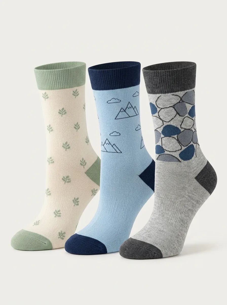 Mountain Botanical Women's Three-Pair Crew Socks