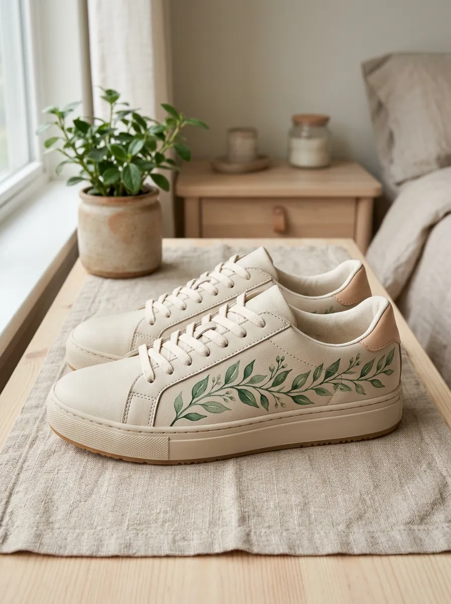 Women's Street Botanical Leaf Art Skate Shoes