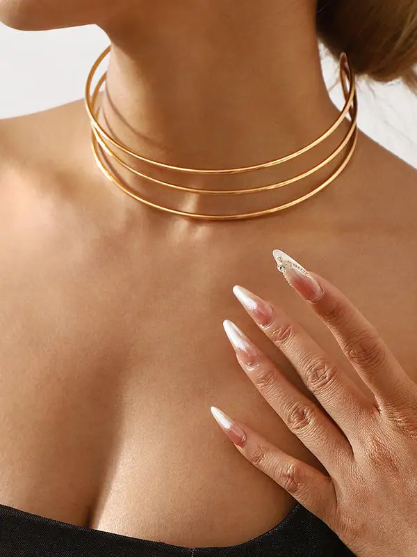 Minimal Geometric Choker Necklace