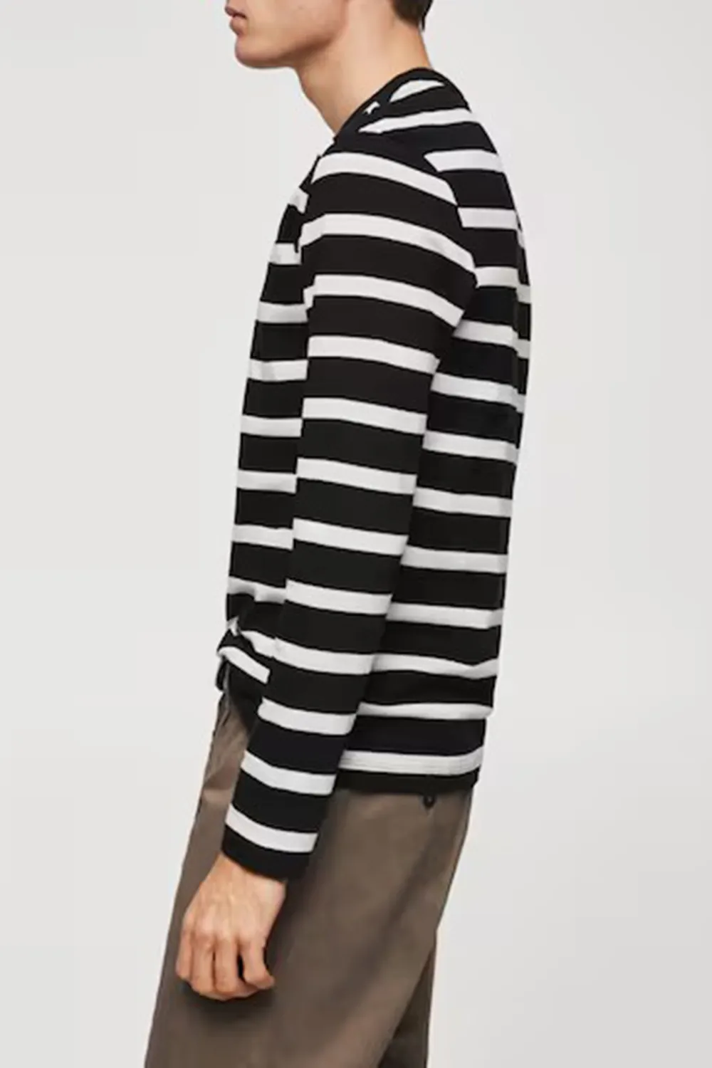 Striped Cotton Long Sleeves T-Shirt