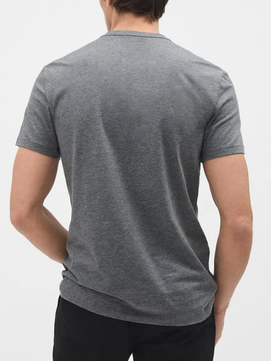 Dark grey Short Sleeve V-Neck T-shirt
