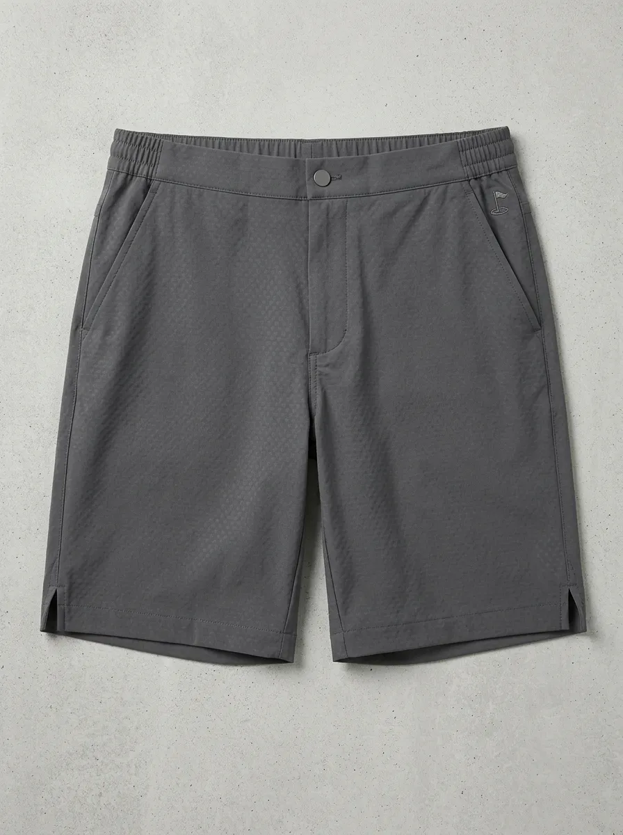 Performance Flag-Motif Embroidered Golf Athletic Shorts