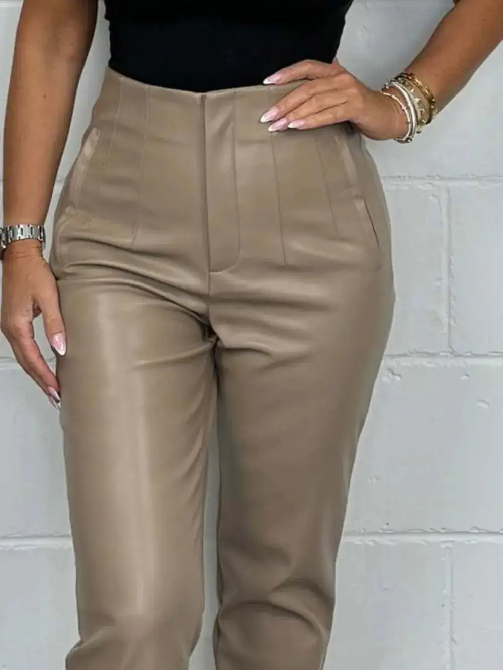 Modern High Waist Straight Leg Pants