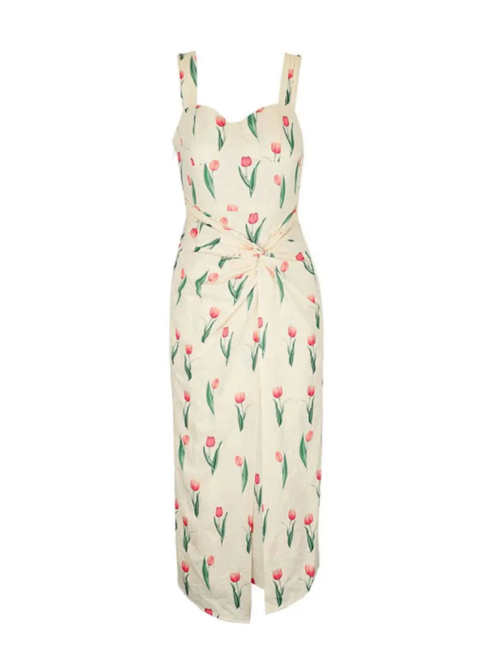 Printed Slit Dress Casual