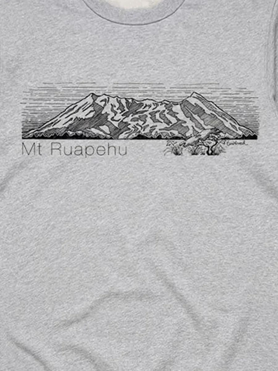 Fashionally designed Ruapehu mountain pattern versatile casual sports shirt