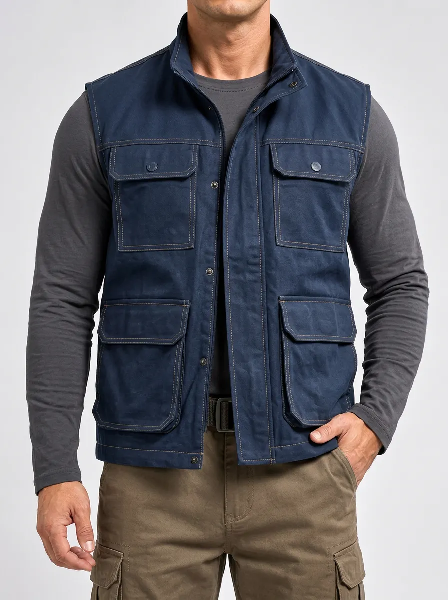 Sleeveless Utility Outdoor-Inspired Jacket for Men