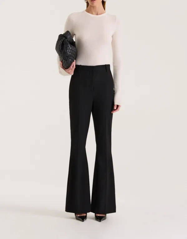 Black Tailored Flare Trouser