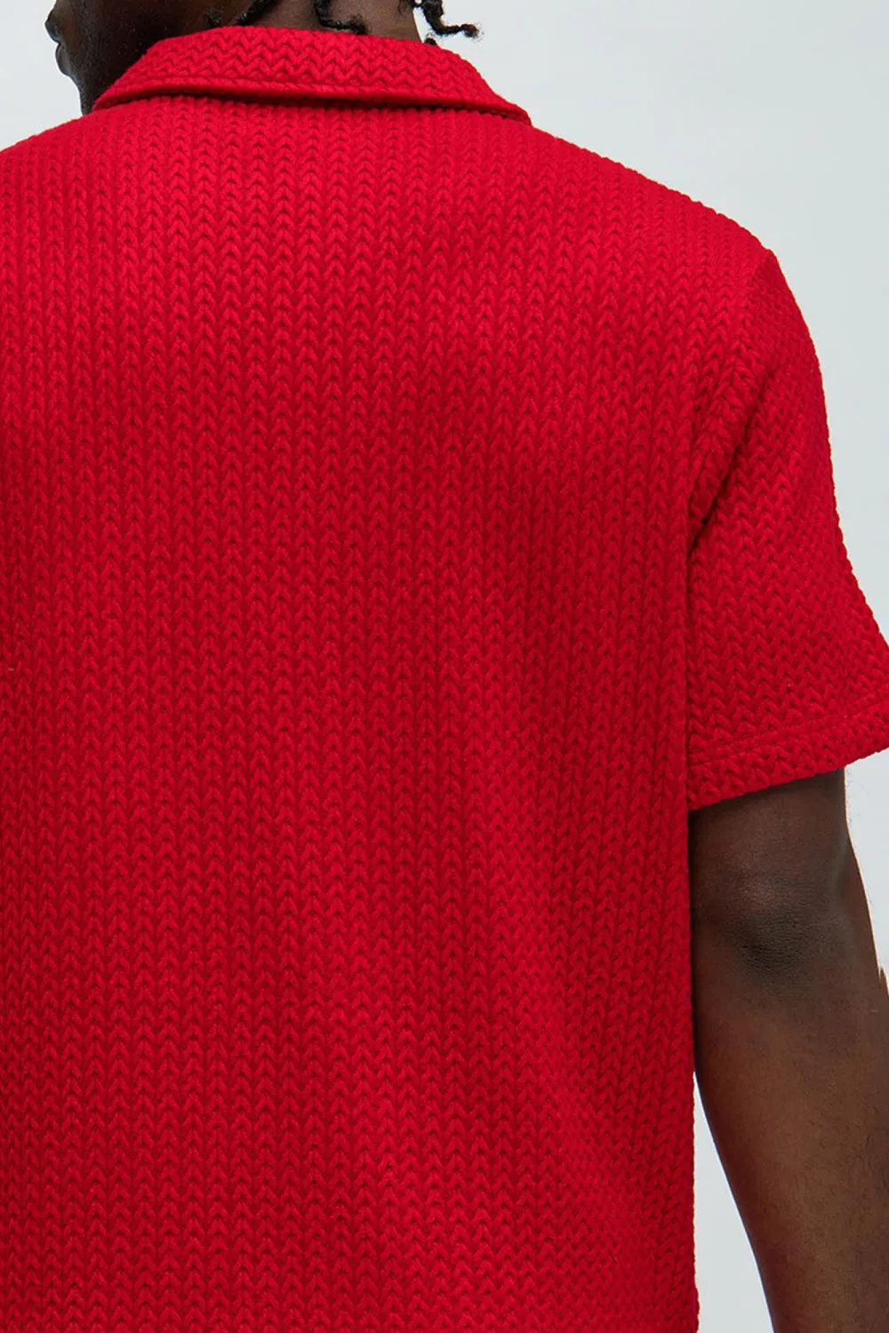 Fashion Red Textured Polo