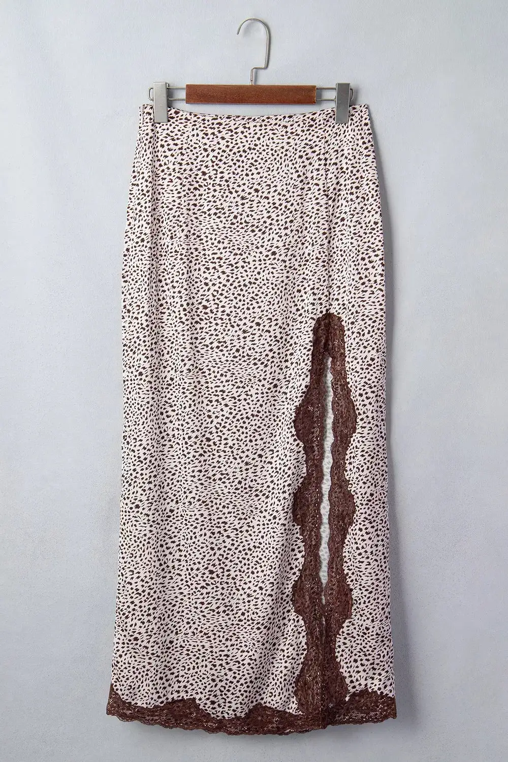 Animal Print Lace Trim Skirt