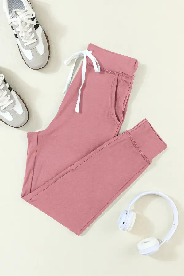 Layered Drawstring Pocket Detail Pants