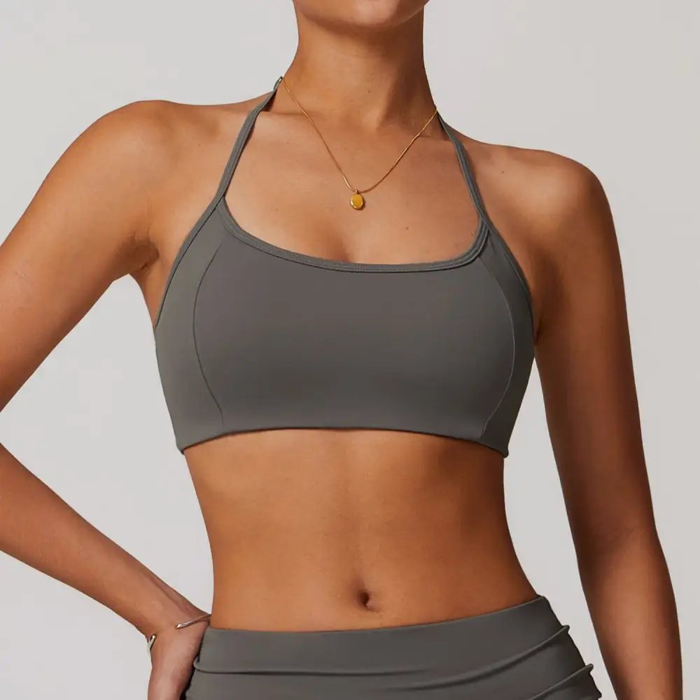 Halter-Neck Open-Back Yoga Bra